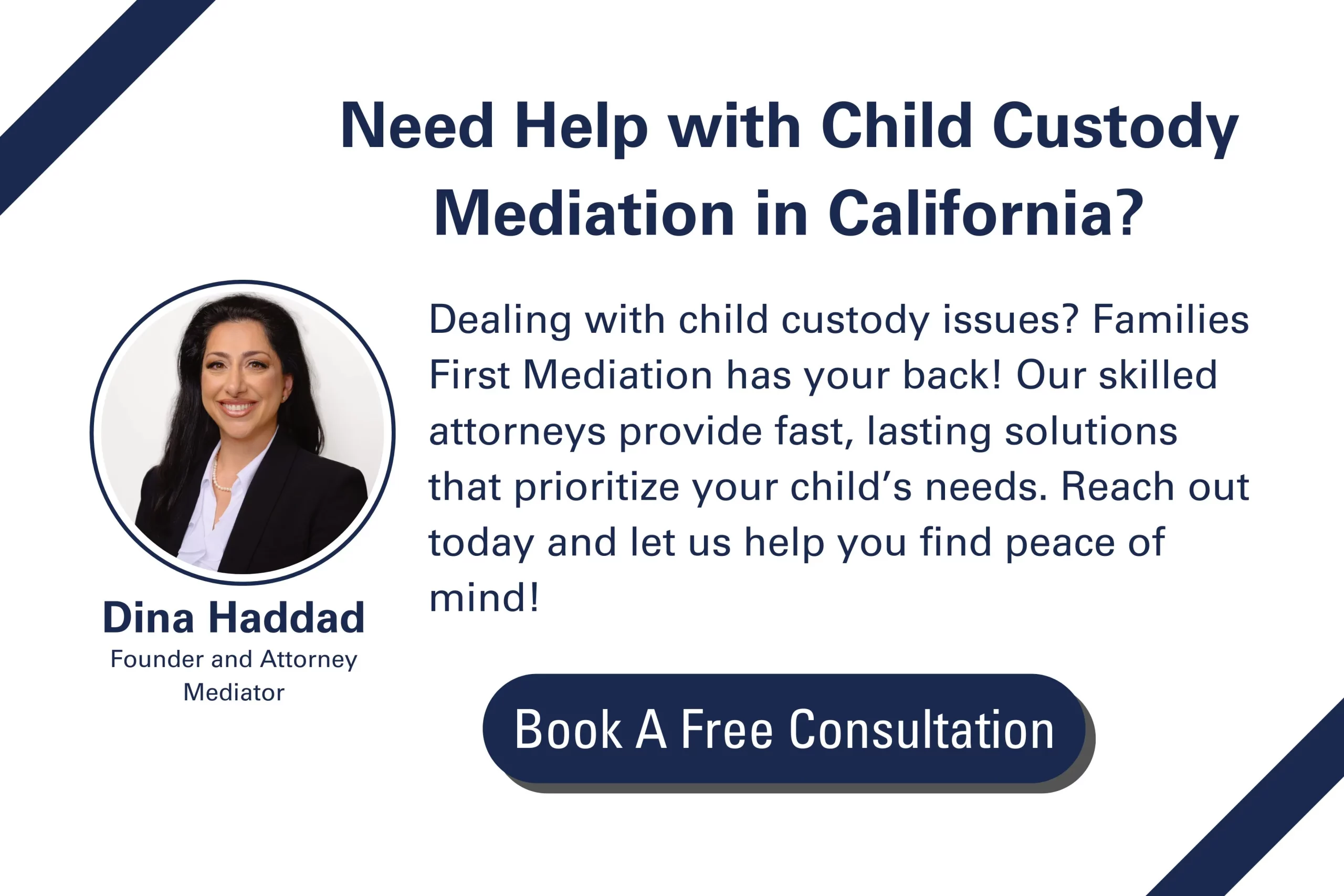 Best Child Custody Mediation Service in California by Dina Haddad