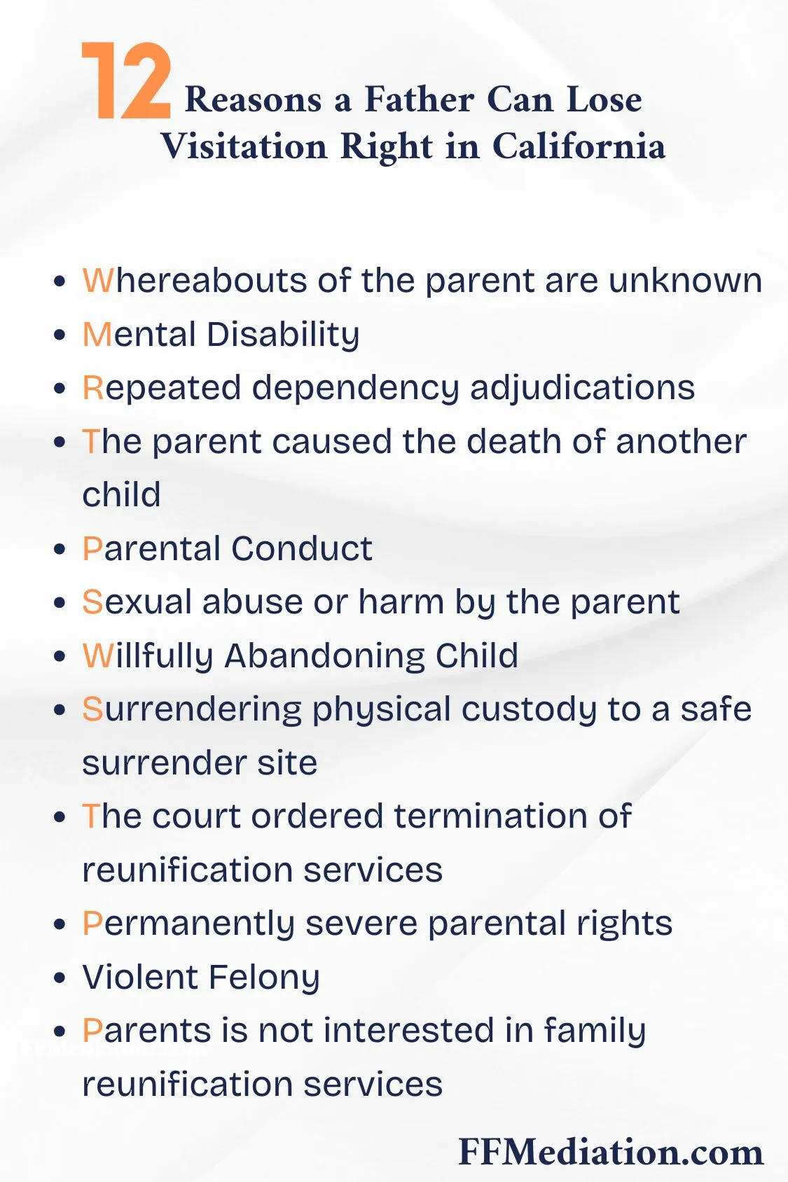 12 Reasons of how can a father lose visitation rights in california