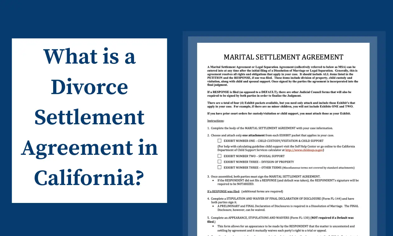 What is a Divorce Settlement Agreement in California